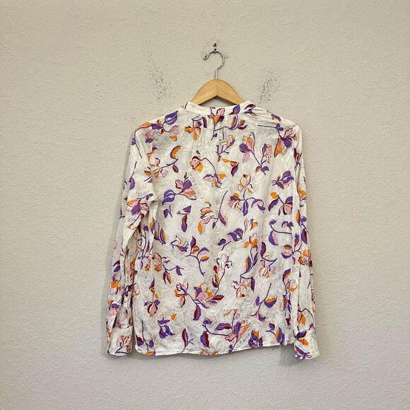 ZADIG & VOLTAIRE Tink Jac Cut Flowers Blouse V-Neck Multicolor - Picture 5 of 11